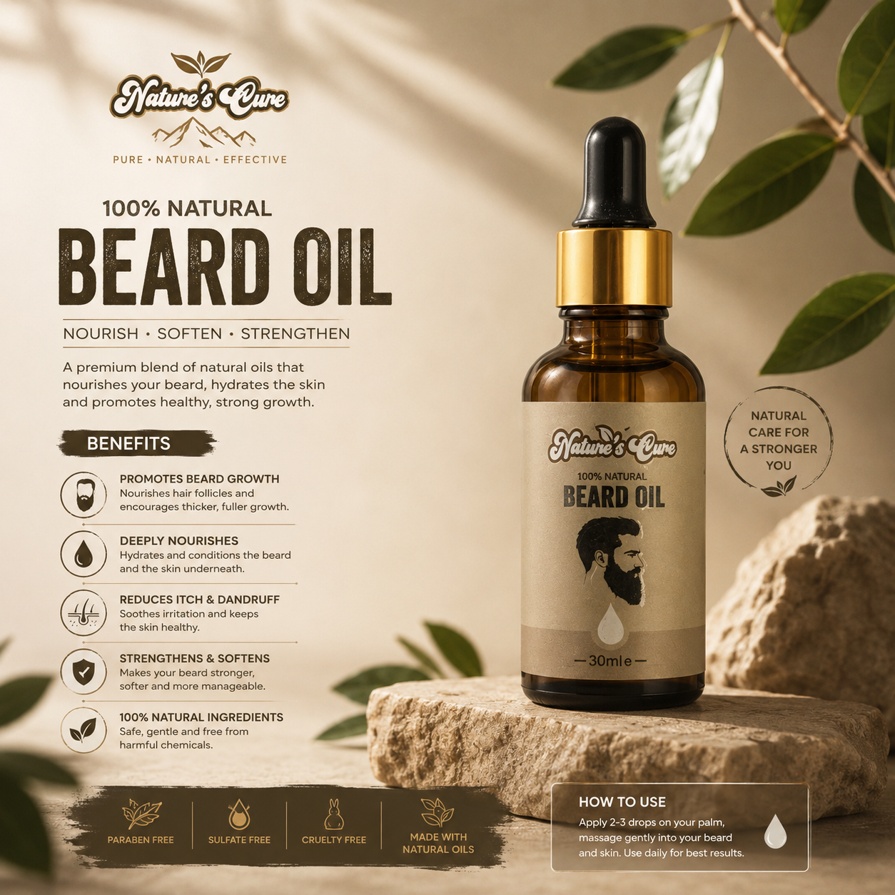 100% Natural Beard oil 30ML