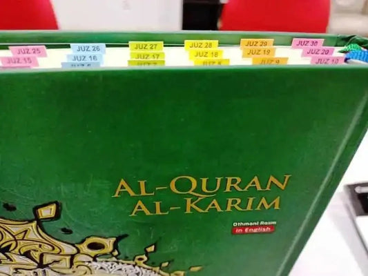 Maqdis A4 Large Al Quran Al Kareem Word - by - Word Translation Tajweed Colour Coded with 200 Tags of Verses + 30 Tags of Juz Green (Pre - Order) - Darussalam